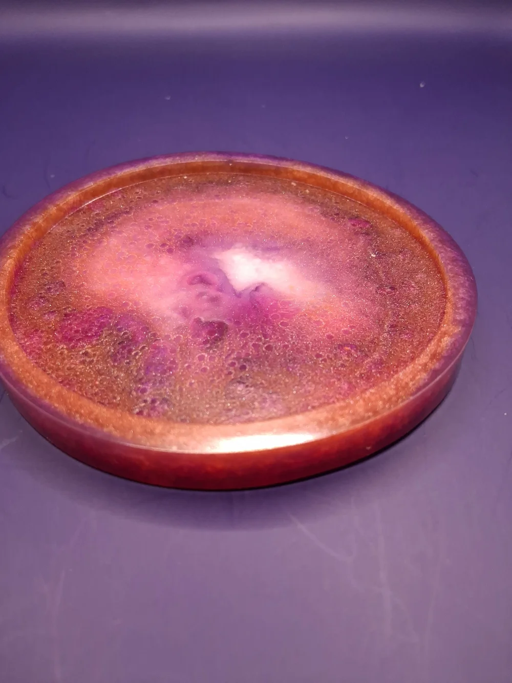 Resin Tray in Purple and Copper Tones